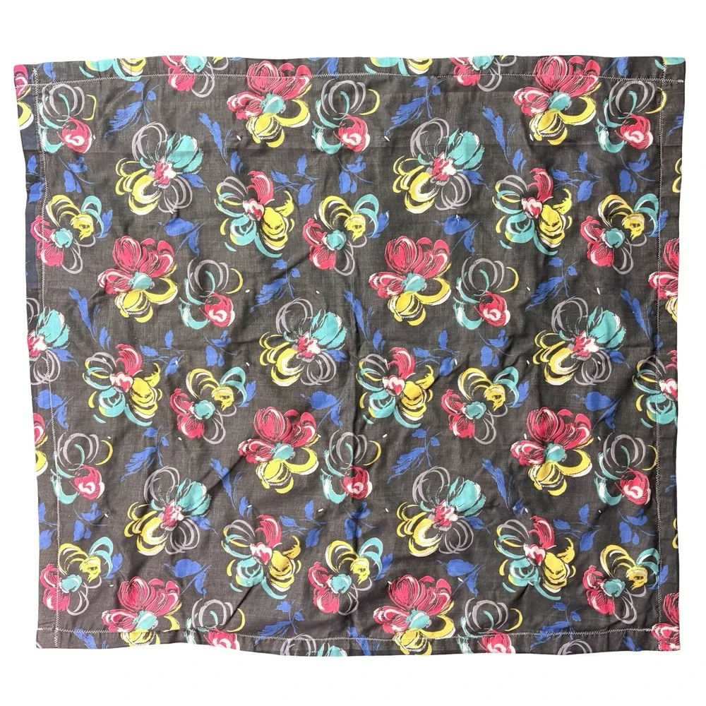 Vtg Handmade Patchwork Tied Quilt Blanket Floral Geometric Cottagecore Boho Lap‎